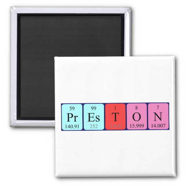 Preston periodic table name magnet (Front)