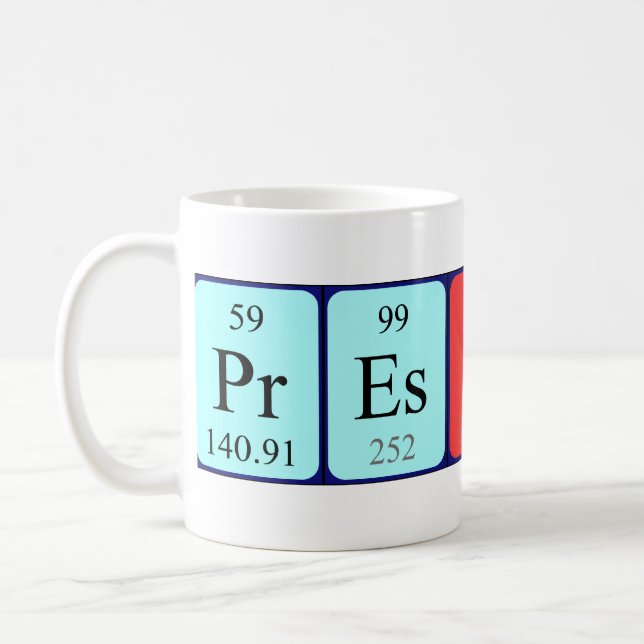 Preston periodic table name mug (Left)
