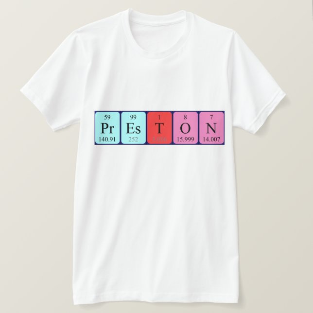 Preston periodic table name shirt (Design Front)