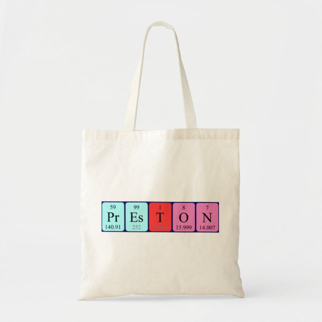 Preston periodic table name tote bag (Front)