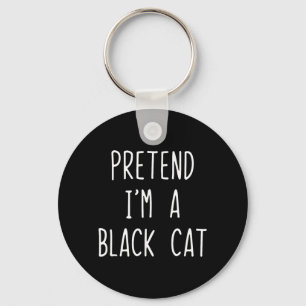 Pretend A Black Cat Costume Halloween Lazy Adult Key Ring