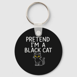 Pretend A Black Cat Costume Simple Halloween Adult Key Ring