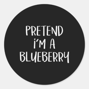 Pretend A Blueberry Costume Lazy Funny Blue Classic Round Sticker