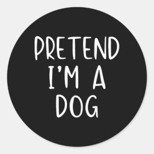 Pretend A Dog Costume Halloween Funny Simple Kid Classic Round Sticker