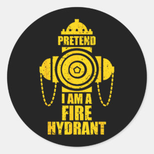 Pretend A Fire Hydrant Lazy Halloween Party Easy Classic Round Sticker