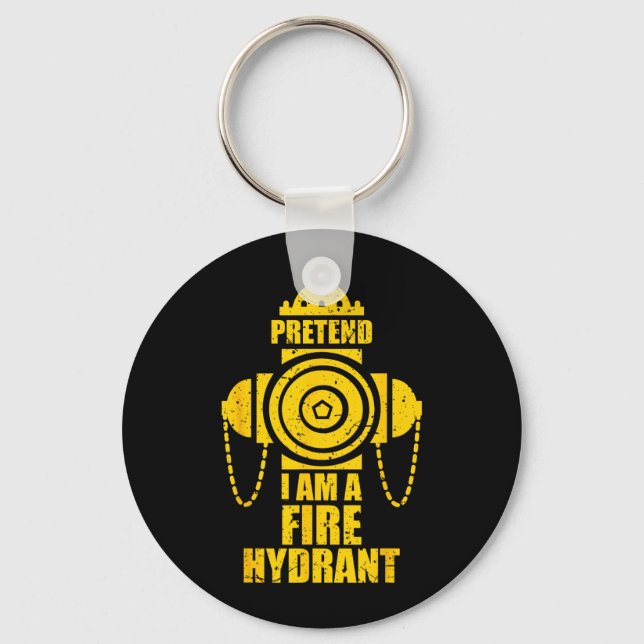 Pretend A Fire Hydrant Lazy Halloween Party Easy Key Ring (Front)