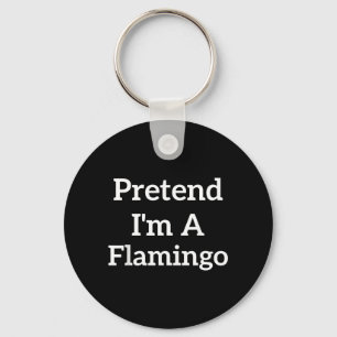 Pretend A Flamingo Lazy Costume Funny Halloween Key Ring