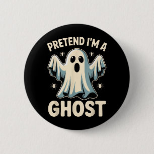 Pretend A Ghost Funny Lazy Halloween Costume 6 Cm Round Badge