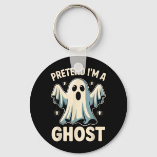 Pretend A Ghost Funny Lazy Halloween Costume Key Ring