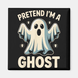 Pretend A Ghost Funny Lazy Halloween Costume Magnet