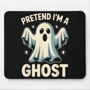 Pretend A Ghost Funny Lazy Halloween Costume Mouse Mat
