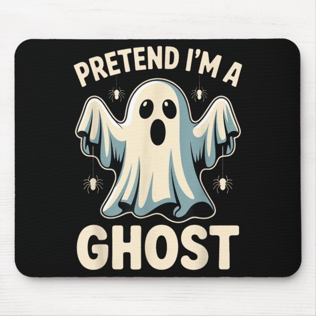 Pretend A Ghost Funny Lazy Halloween Costume Mouse Mat (Front)