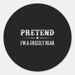 Pretend a grizzly bear halloween family matching classic round sticker
