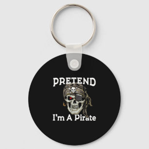 Pretend a pirate costume funny lazy halloween men key ring