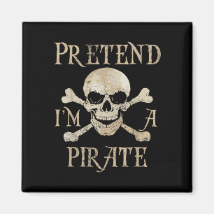Pretend a pirate costume funny lazy halloween men magnet