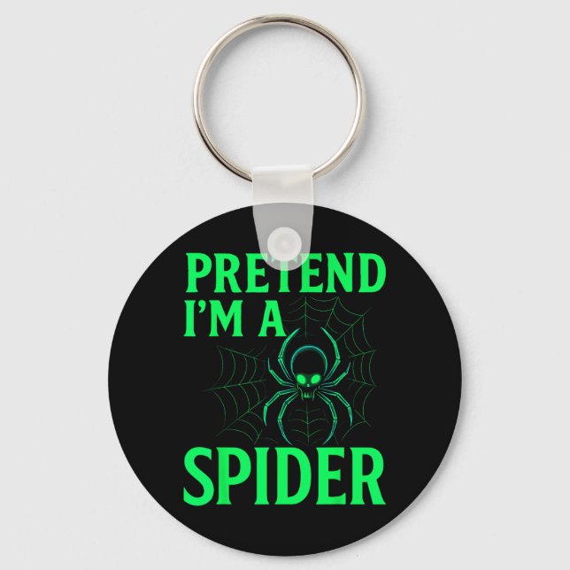 Pretend A Spider Shirt Funny Halloween Skeleton Key Ring (Front)