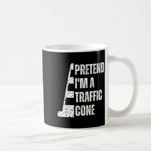 Pretend A Traffic Cone Funny Lazy Halloween Coffee Mug (Right)