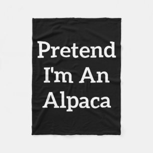 Pretend An Alpaca Costume Lazy Funny Halloween Fleece Blanket