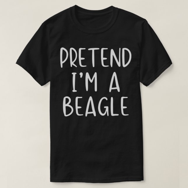Pretend Beagle Dog Costume Halloween Lazy Easy  T-Shirt (Design Front)