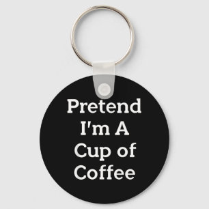 Pretend Cup of Coffee Costume Party Funny Key Ring