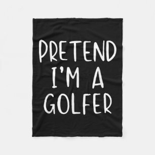 Pretend Golfer Costume Halloween Simple Funny Golf Fleece Blanket