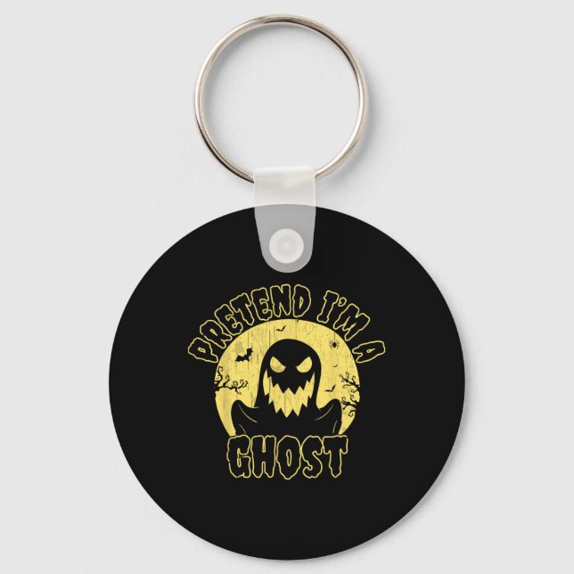 Pretend I’m A Ghost Costume Halloween Key Ring (Front)