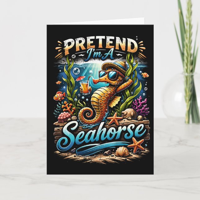 Pretend I’m a Seahorse Holiday Card (Front)