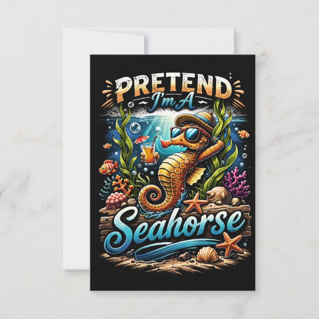 Pretend I’m a Seahorse Thank You Card (Front)