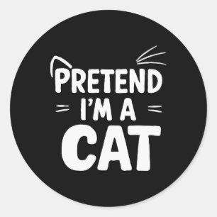Pretend I'm A Black Cat Funny Christmas  Classic Round Sticker