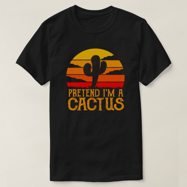 Pretend I'm A Cactus Easy Halloween Matching Party T-Shirt (Design Front)
