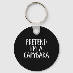 Pretend I'm A Capyra Costume Fun Halloween Party Key Ring