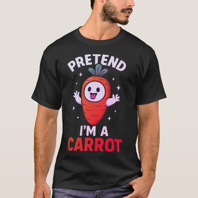 Pretend I'm A Carrot Vegan Halloween carrot ghost  T-Shirt (Front)
