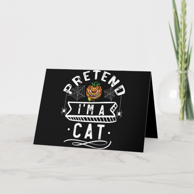 Pretend I'm A Cat Funny Halloween Costume Gift Card (Front)