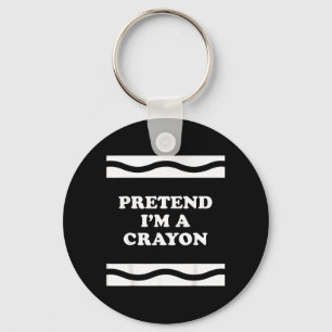 Pretend Im A Crayon Funny Halloween Key Ring