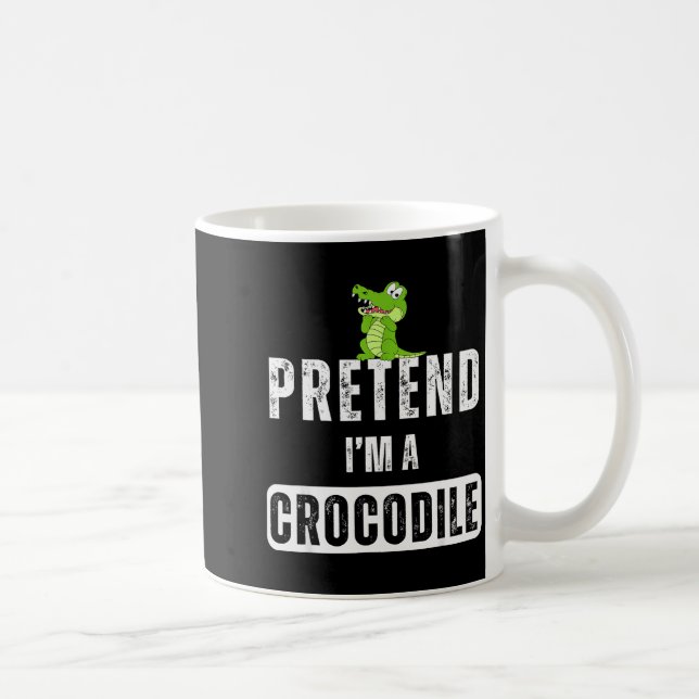 Pretend I'm A Crocodile Lazy Halloween Easy Costum Coffee Mug (Right)