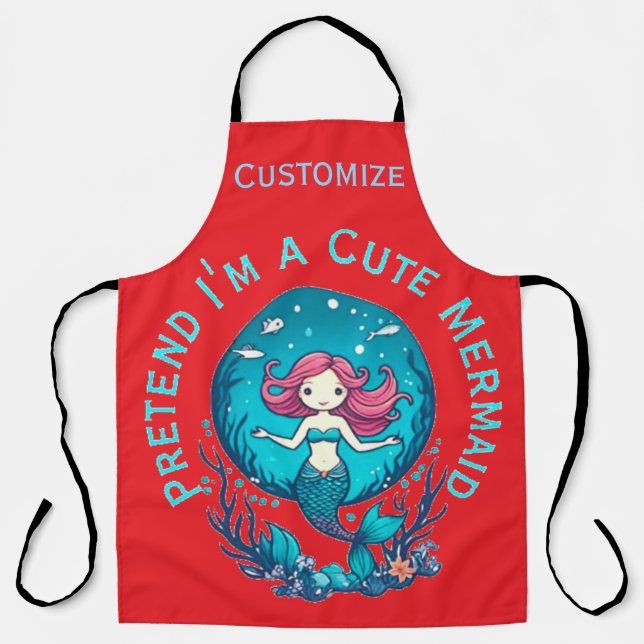Pretend I'm A Cute Mermaid Thunder_Cove Apron (Front)