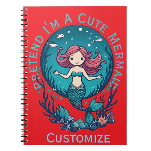 Pretend I'm A Cute Mermaid Thunder_Cove Notebook (Front)