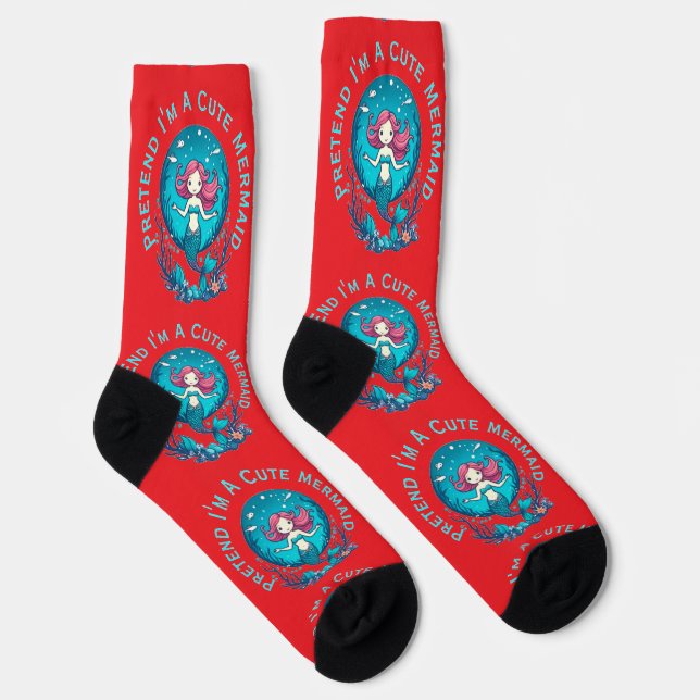 Pretend I'm A Cute Mermaid Thunder_Cove Socks (Right)