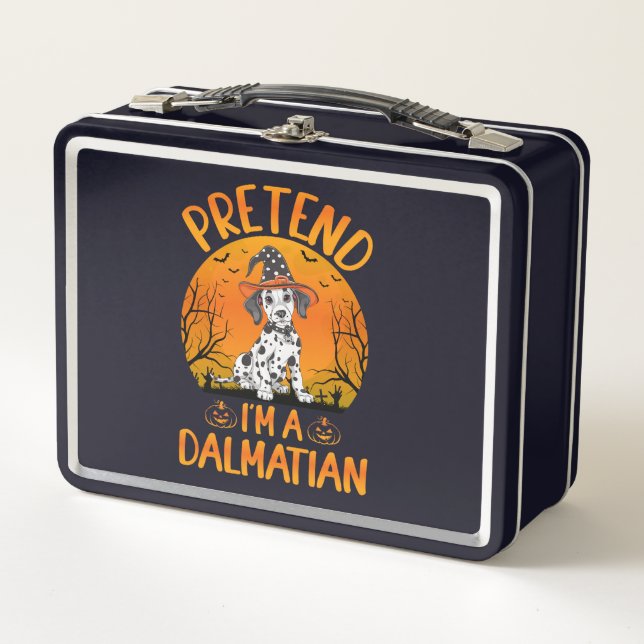 Pretend i'm a Dalmatian Dog Halloween (1) Metal Lunch Box (Front)