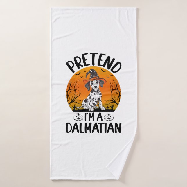 Pretend i'm a Dalmatian Dog Halloween (3) Bath Towel (Bath Towel)