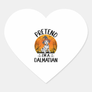 Pretend i'm a Dalmatian Dog Halloween (3) Heart Sticker