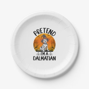 Pretend i'm a Dalmatian Dog Halloween (3) Paper Plate