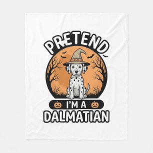 Pretend Im a Dalmatian Halloween Dog Design_1 Fleece Blanket