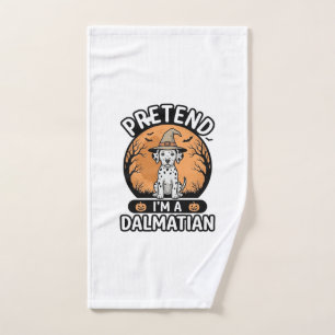 Pretend Im a Dalmatian Halloween Dog Design_1 Hand Towel