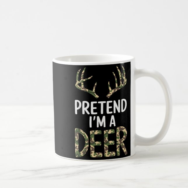 Pretend I'm A Deer Lazy Mens Womens Funny Hallowee Coffee Mug (Right)