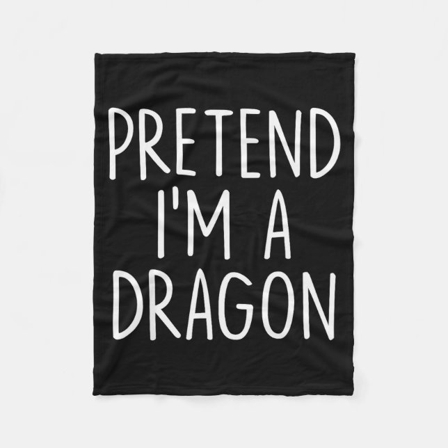Pretend I'm A Dragon Halloween Couples Costume Mat Fleece Blanket (Front)