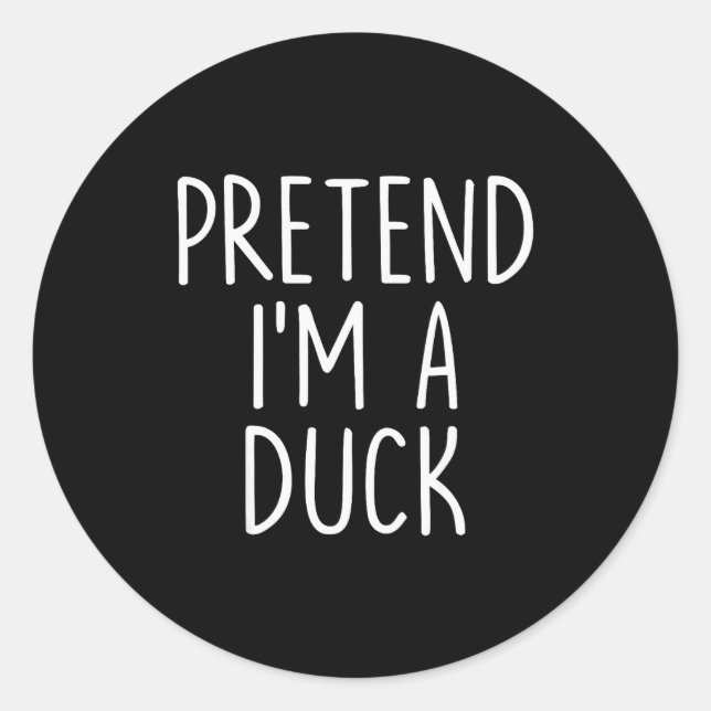 Pretend I'm A Duck Halloween Couples Costume Group Classic Round Sticker (Front)