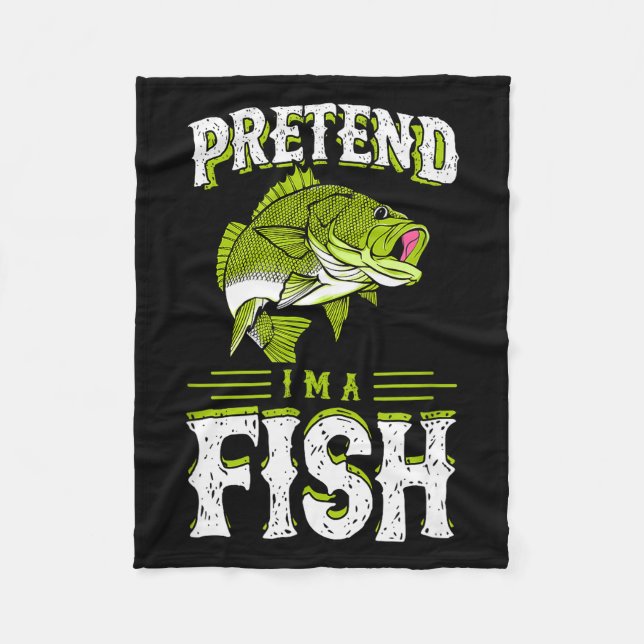 Pretend I'm A Fish B Funny Cute Lazy Halloween Cos Fleece Blanket (Front)