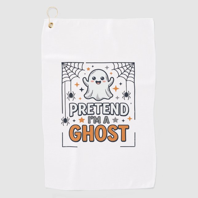 Pretend Im a Ghost Cute Halloween Golf Towel (Front)