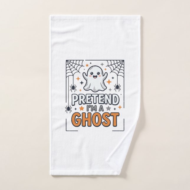Pretend Im a Ghost Cute Halloween Hand Towel (Hand Towel)